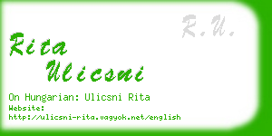 rita ulicsni business card